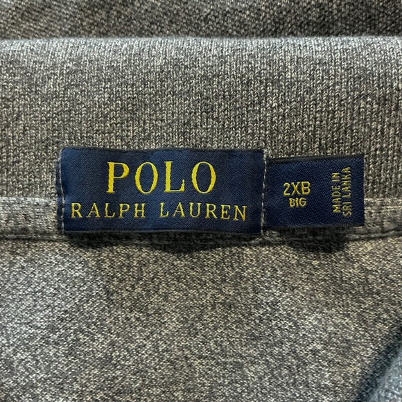Polo Ralph Lauren Men's 2XB Big Pony Gray Polo Shirt Black Logo Big & Tall - Picture 3 of 8